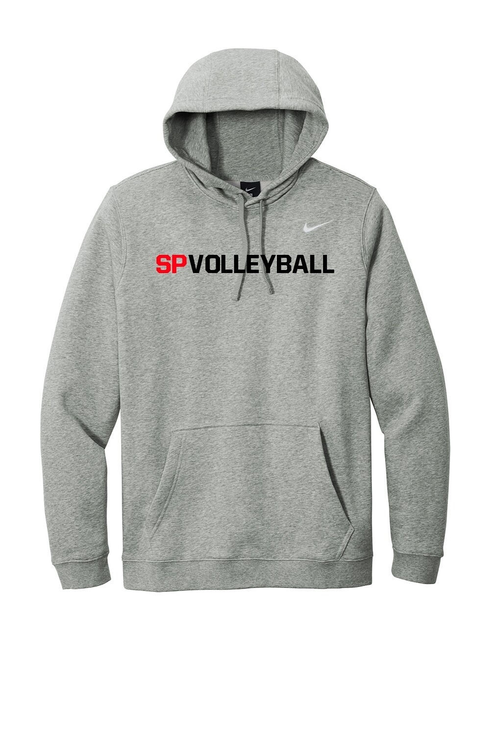 GREY UNISEX Nike Club Fleece Pullover Hoodie - SPASH VOLLEYBALL