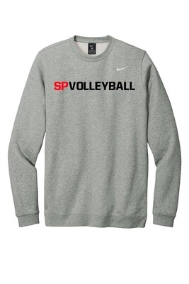 GREY UNISEX Nike Club Fleece Crew - SPASH VOLLEYBALL