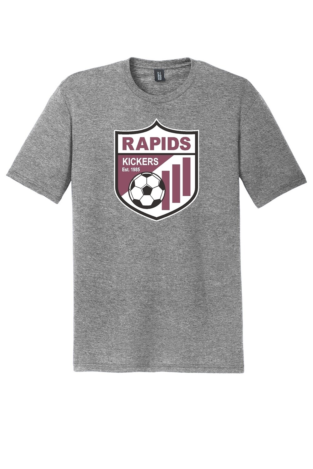 ADULT District ® Perfect Tri ® Tee - Grey Frost - Kickers Soccer, CUSTOMIZATION: FULL FRONT BLANK BACK