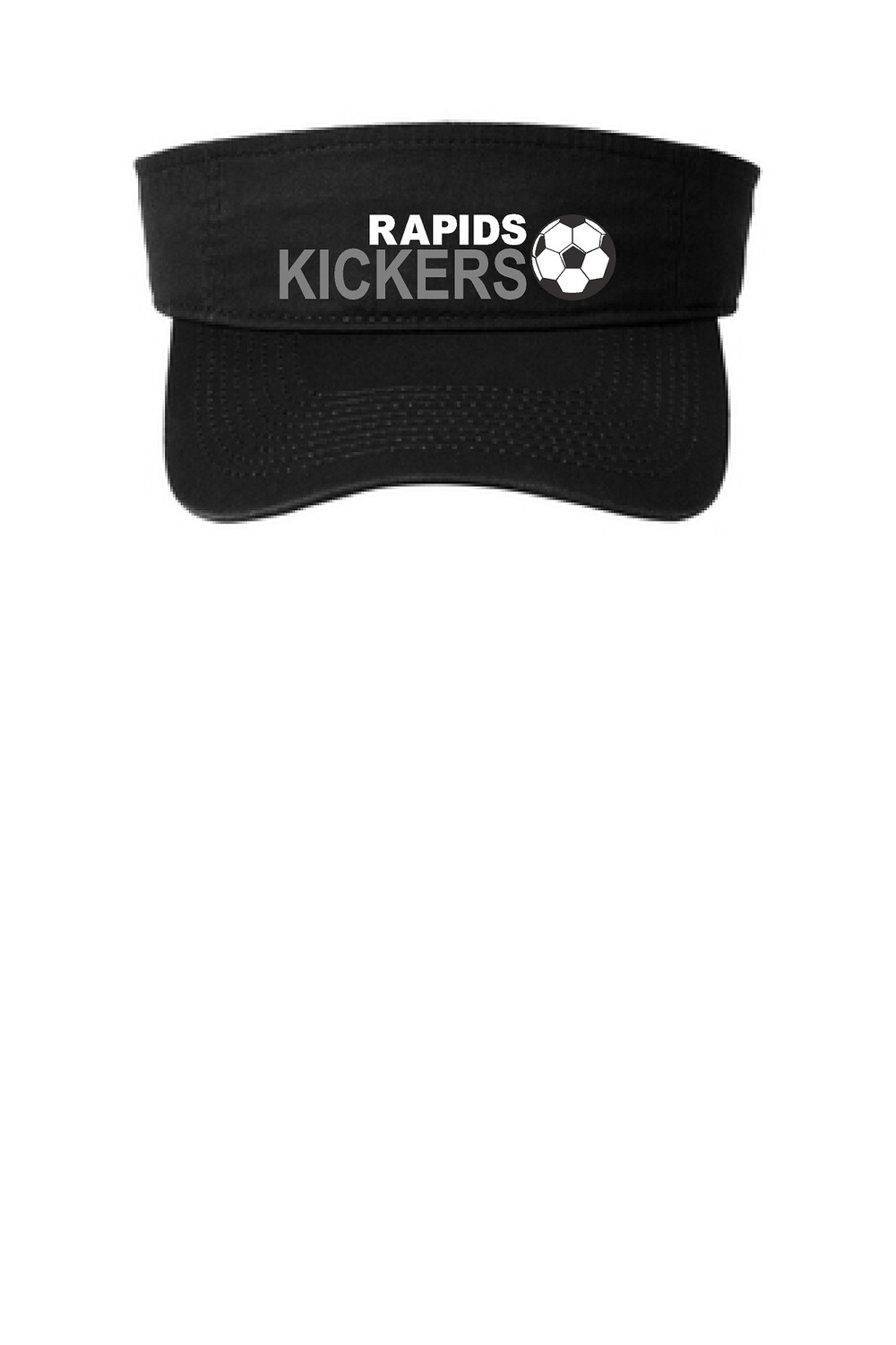 Port &amp; Company® - Visor - Black -WITH EMBROIDERED LOGO - Kickers Soccer