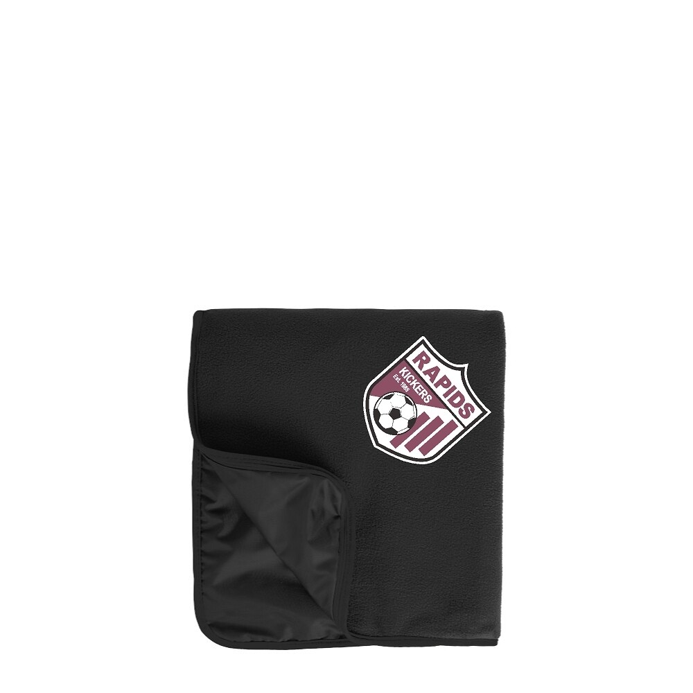 Port Authority® Fleece &amp; Poly Travel Blanket - Black - Kickers Soccer