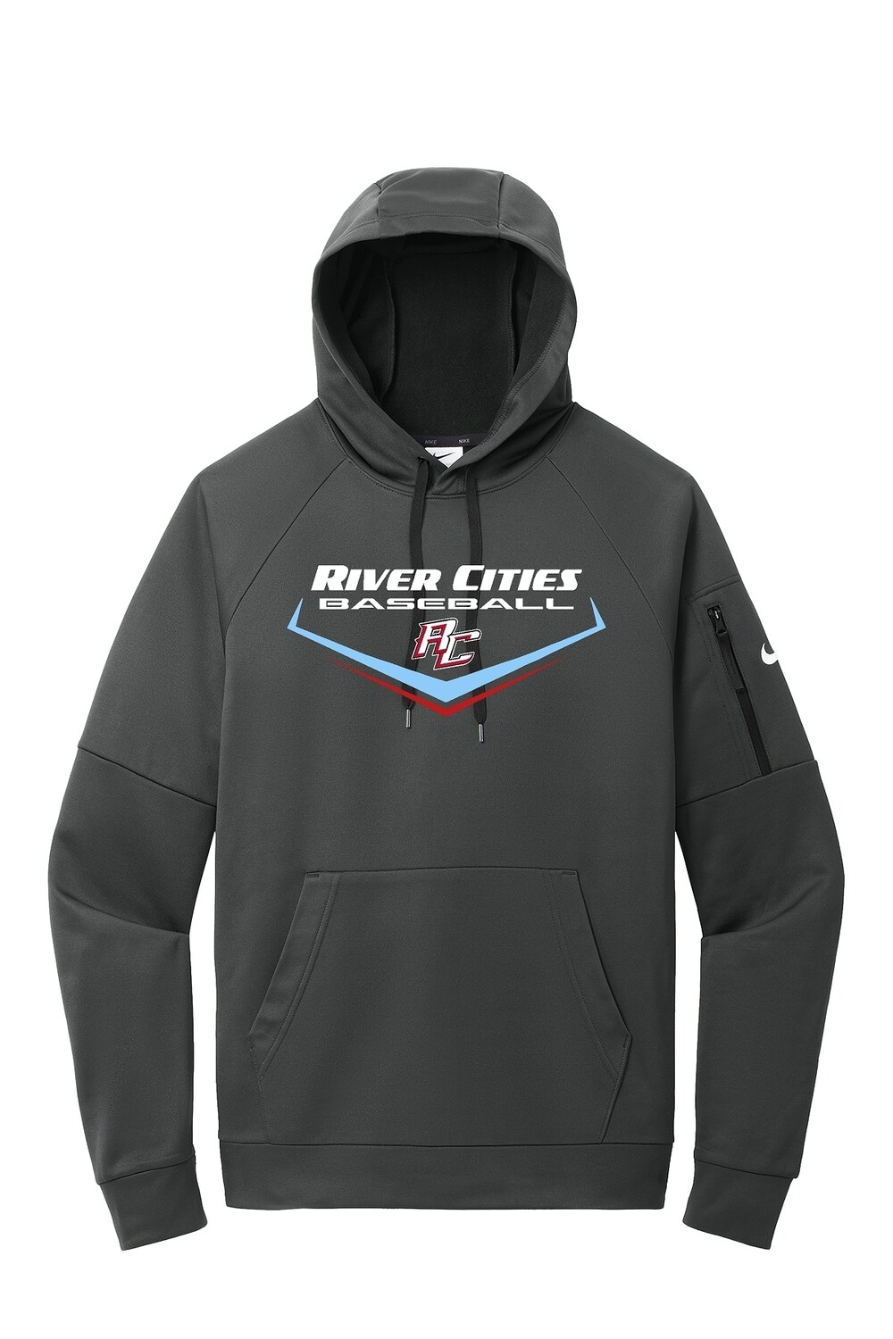 Adult - Nike Therma-FIT Pocket Pullover Fleece Hoodie - ANTHRACITE - River Cities