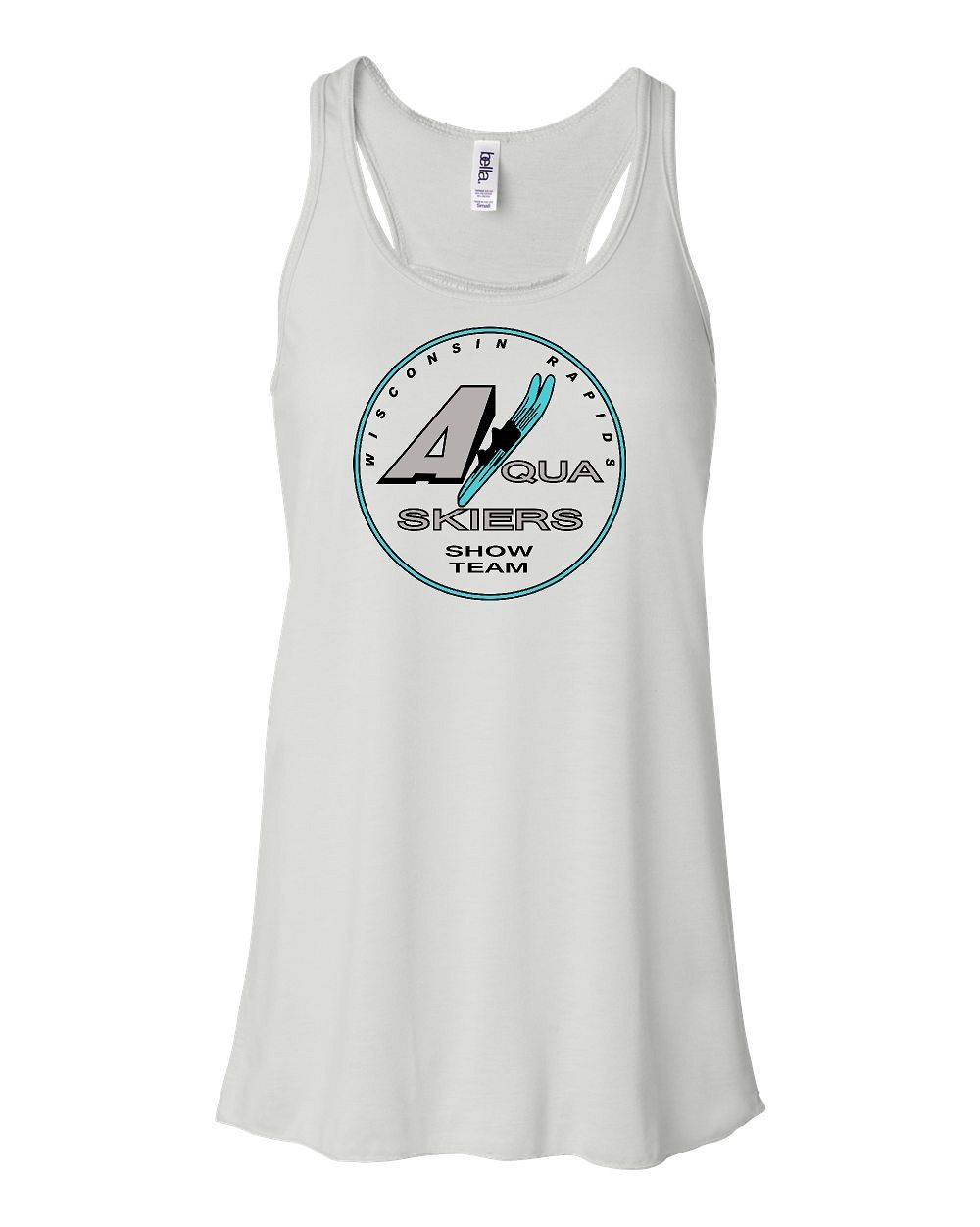 LADIES BELLA+CANVAS ® Flowy Racerback Tank - AQUA SKIERS