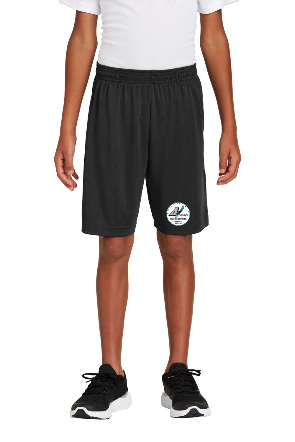 YOUTH Sport-Tek® BLACK PosiCharge® Competitor™ Pocketed Short - AQUA SKIERS