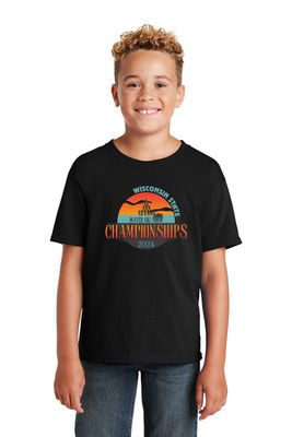 YOUTH Jerzees® - Dri-Power® 50/50 Cotton/Poly T-Shirt BLACK  - WI State Waterski