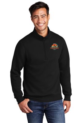 UNISEX Port &amp; Company ® Core BLACK Fleece 1/4-Zip Pullover Sweatshirt  - WI State Waterski