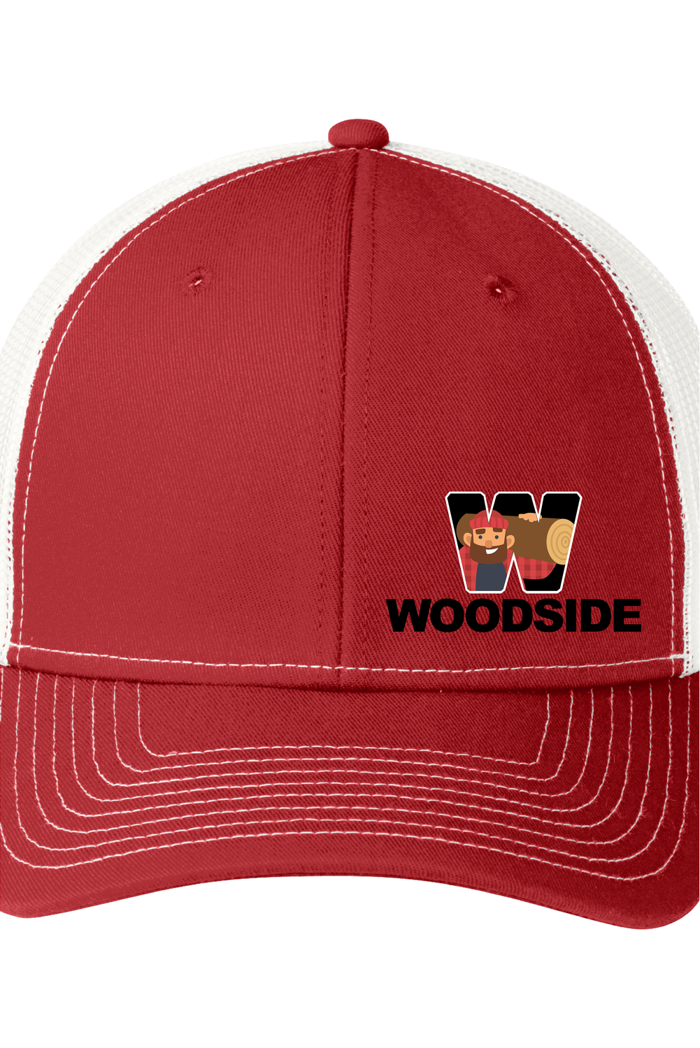 Port Authority® Snapback Trucker Cap Red/White - Woodside