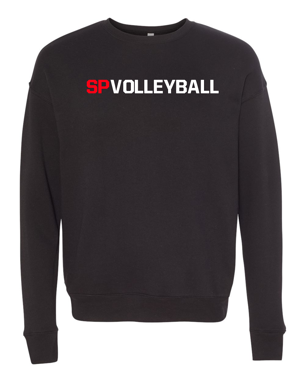 BLACK Sponge Fleece Drop Shoulder Crewneck Sweatshirt - SPASH VOLLEYBALL