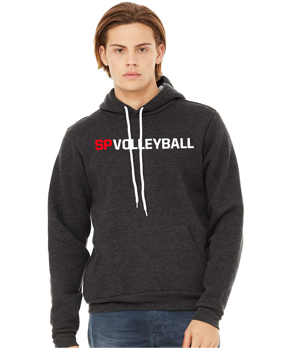 DARK HEATHER GREY BELLA + CANVAS - Sponge Fleece Hoodie - SPASH VOLLEYBALL