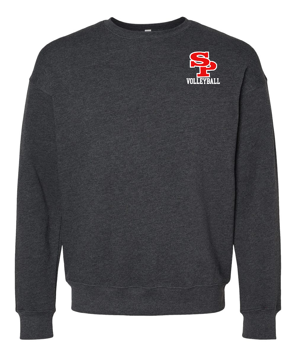 DARK GREY HEATHER Sponge Fleece Drop Shoulder Crewneck Sweatshirt - SPASH VOLLEYBALL