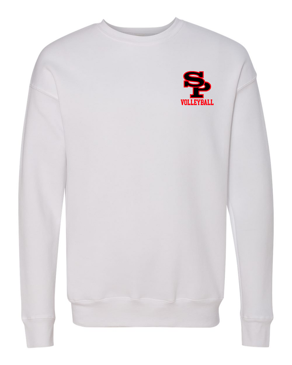 WHITE Sponge Fleece Drop Shoulder Crewneck Sweatshirt - SPASH VOLLEYBALL