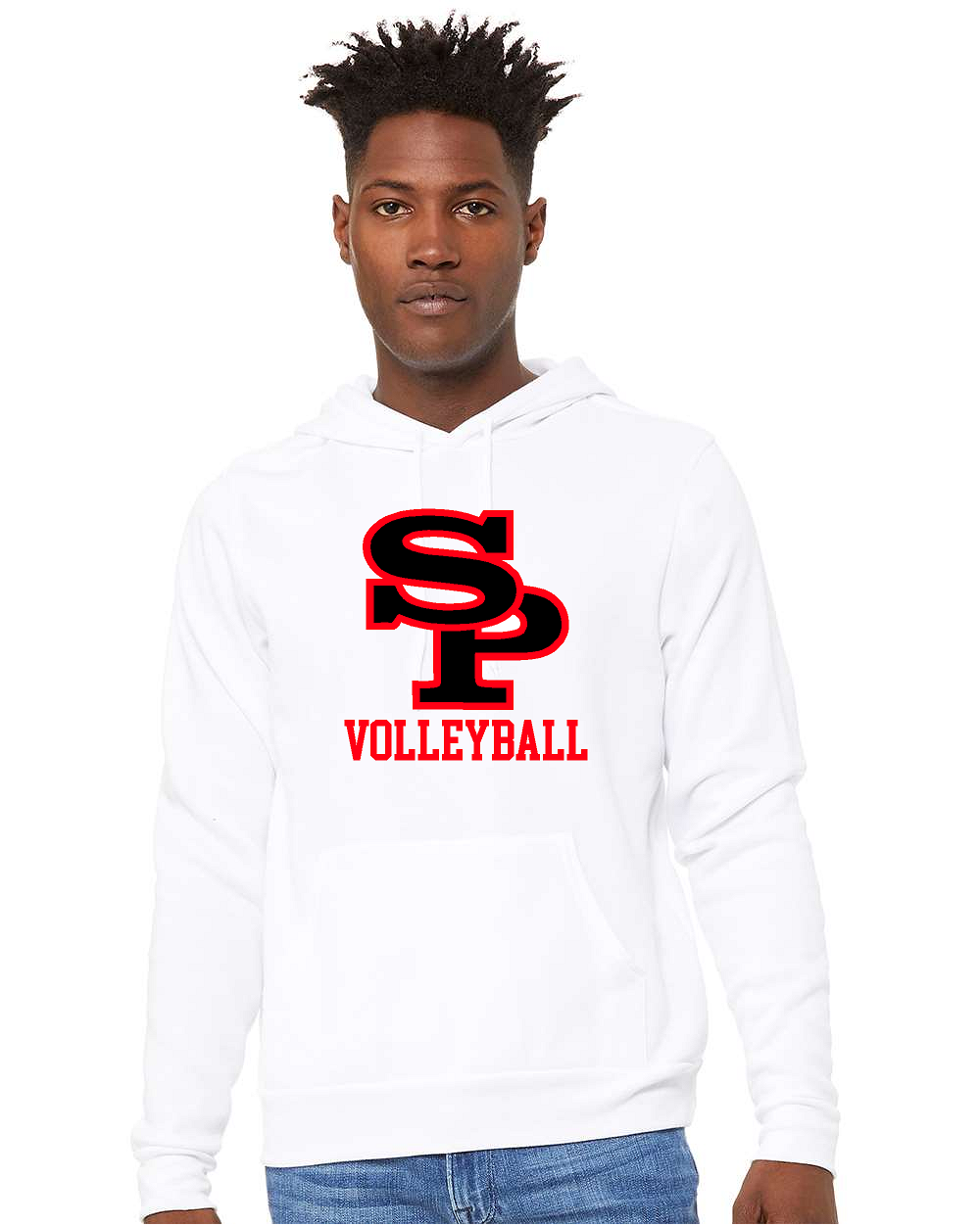 WHITE BELLA + CANVAS - Sponge Fleece Hoodie - SPASH VOLLEYBALL