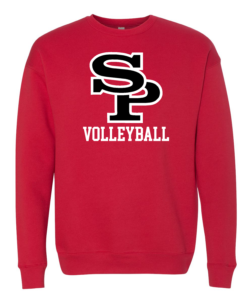 RED Sponge Fleece Drop Shoulder Crewneck Sweatshirt - SPASH VOLLEYBALL