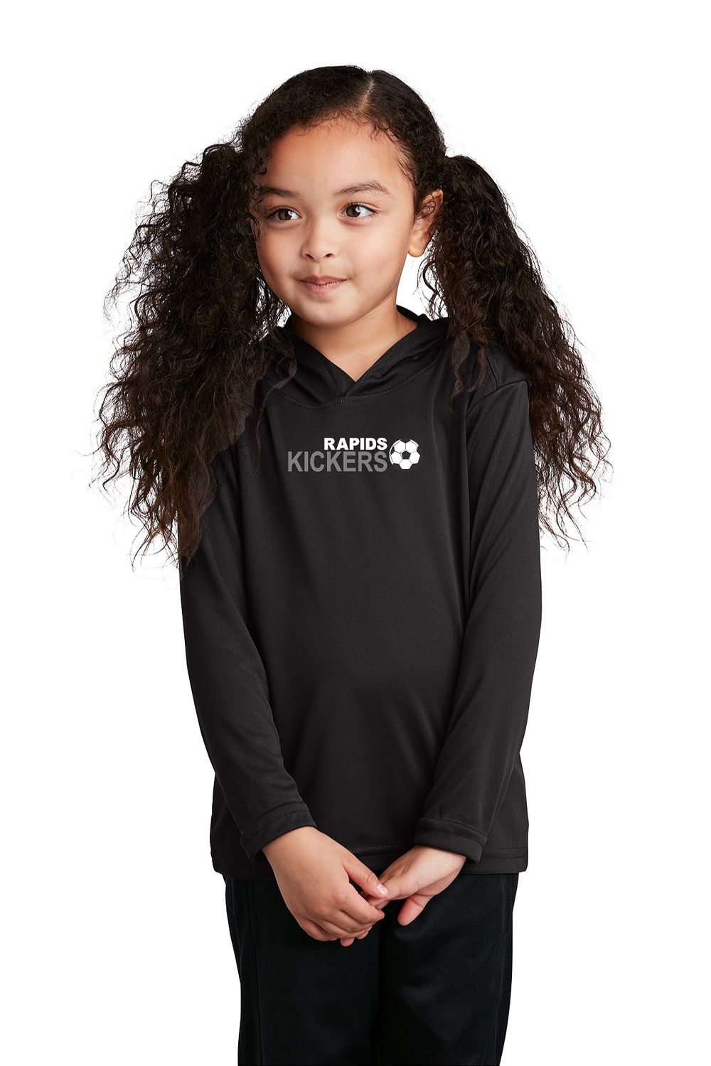 YOUTH Sport-Tek ® Youth PosiCharge ® Competitor ™ Hooded Pullover - BLACK - Kickers Soccer