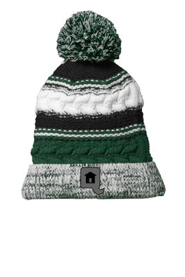 Pom Pom Team Beanie with Custom Patch - Quadrant