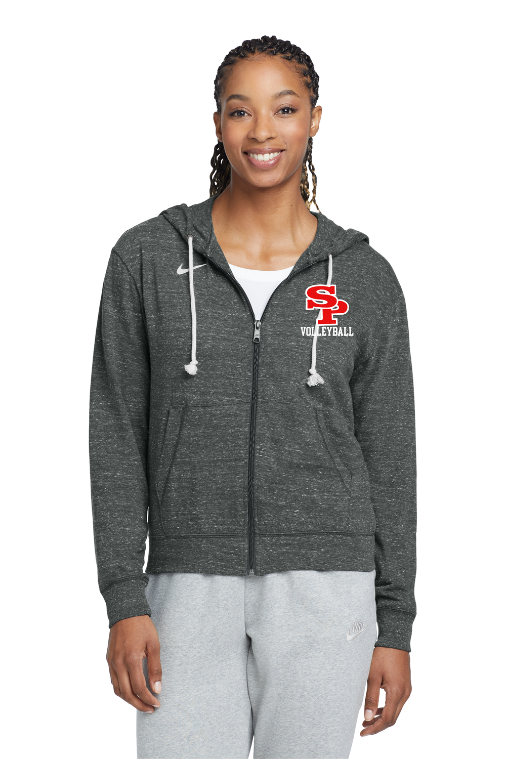 ANTHRACITE Nike Women&#39;s Gym Vintage Full-Zip Hoodie - SPASH VOLLEYBALL