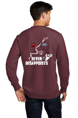 Never Disappoints District® V.I.T.™ Fleece Crew  - Heathered Cardinal - Biron 500