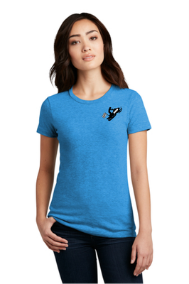 Doesn't Suck District ® Women’s Perfect Blend ® CVC Tee - Bright Heathered Turquoise - Biron 500