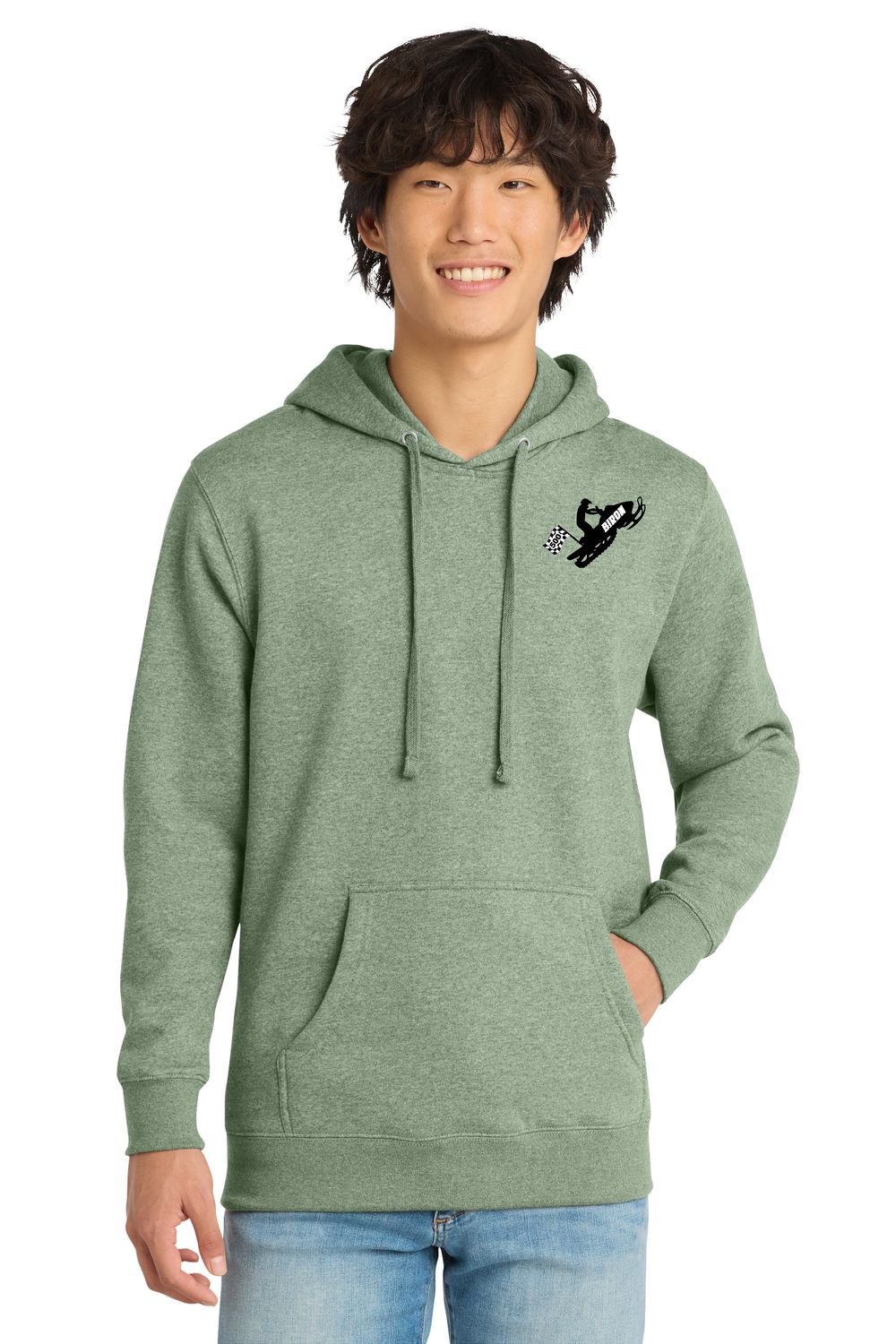 Never Disappoints District® V.I.T.™ Fleece Hoodie  - Heathered Dusty Sage - Biron 500