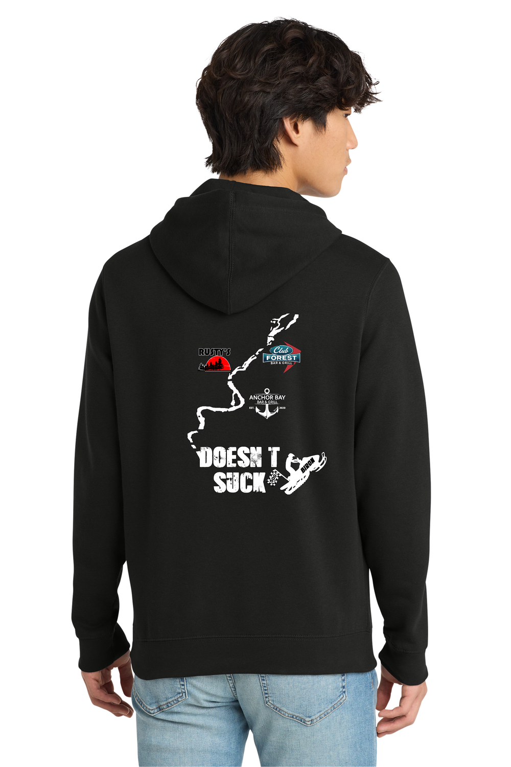 Doesn't Suck District® V.I.T.™ Fleece Hoodie  - Black - Biron 500