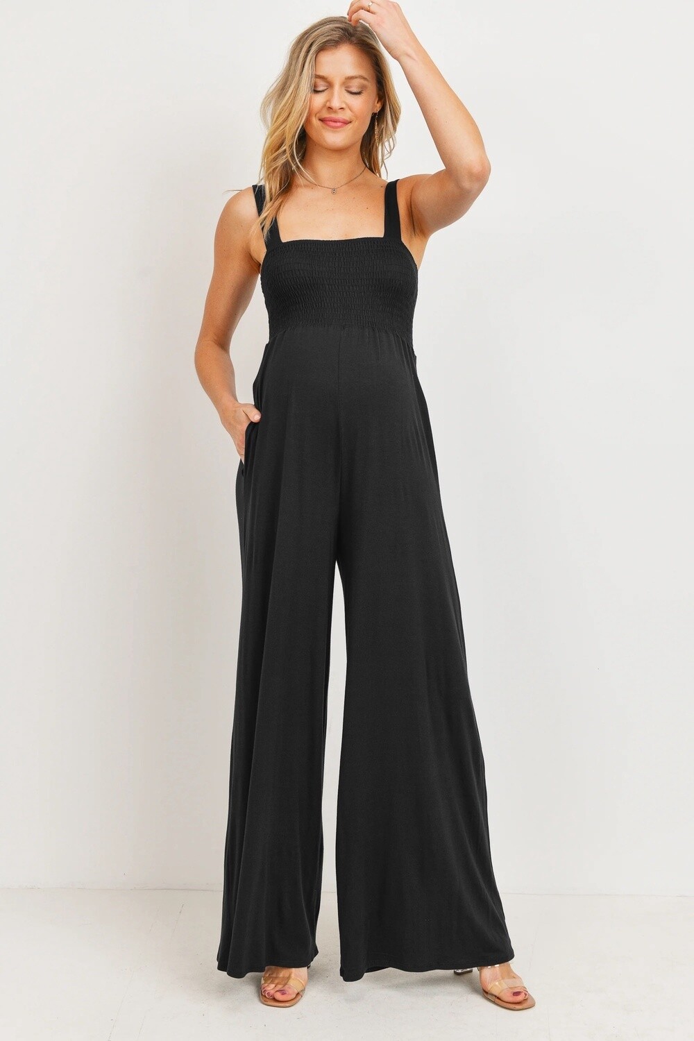 Jasmine Maternity Jumpsuit, Size: Small, Color: Black