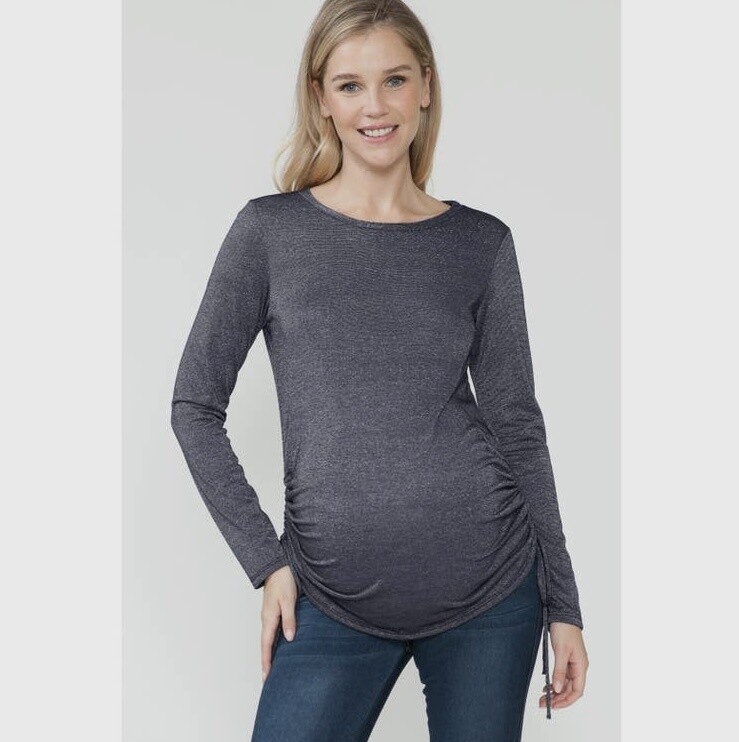 Megan Sparkly Top, Color: Navy/Silver, Size: Small