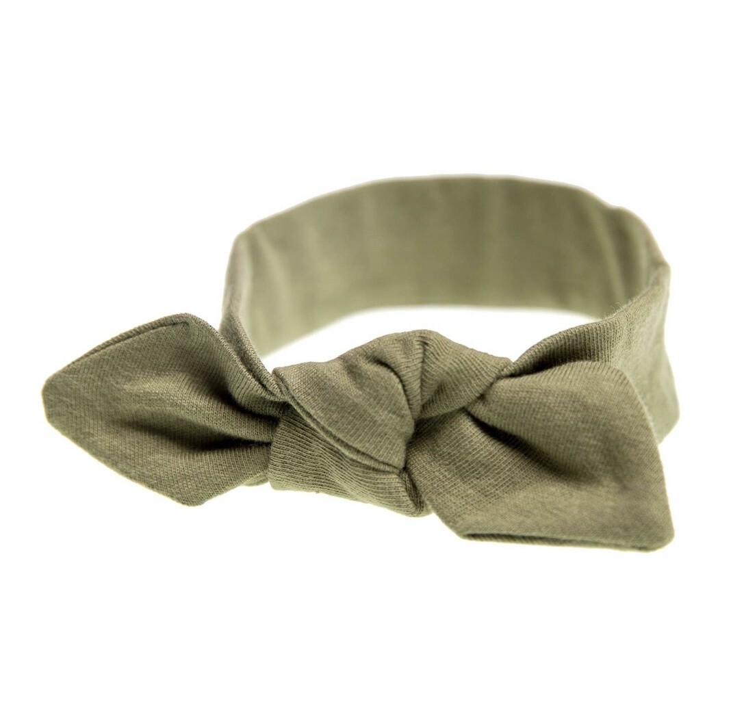 Embe Bow Headband- Moss