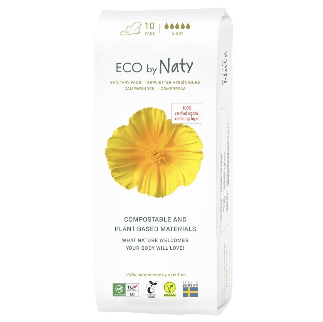 Compostable Sanitary Pads- Nighttime (10pcs)