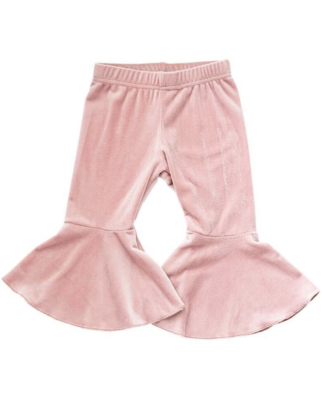 Lina Pleated Velour Bell Bottoms
