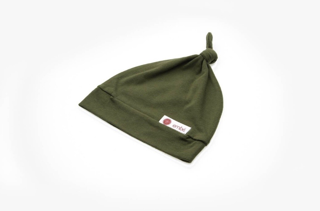 Embe Top Knot Hat- Moss