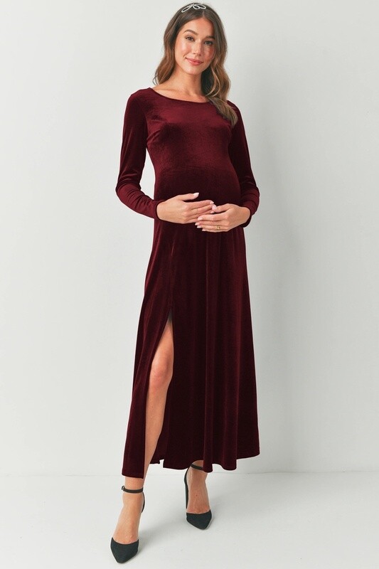 Vicky Velvet Maternity Dress