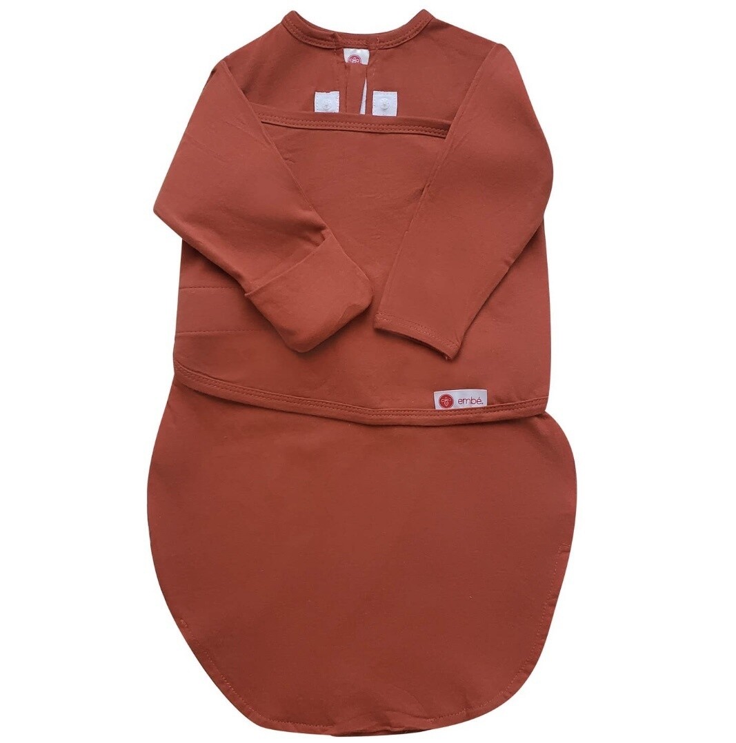 Starter Swaddle with Long Sleeves- Rust