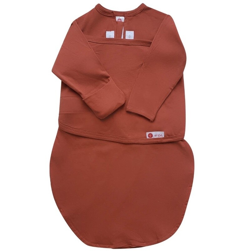 Starter Swaddle with Long Sleeves- Rust