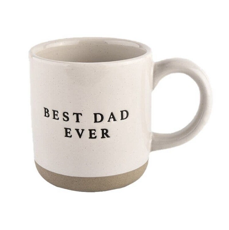 Best Dad Ever- Cream Stoneware Coffee Mug- 14oz