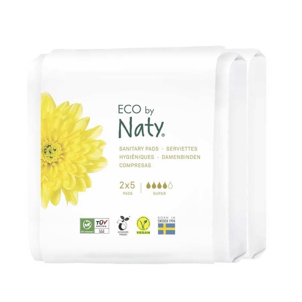 Compostable Sanitary Pads, Travel Pack- Super (2x5pcs)