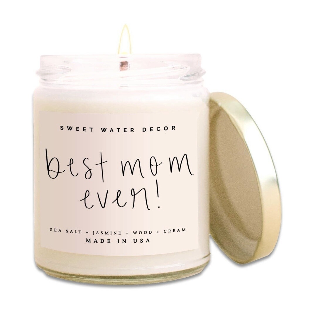 Best Mom Ever! Script Writing- Soy Candle 9oz Clear Jar