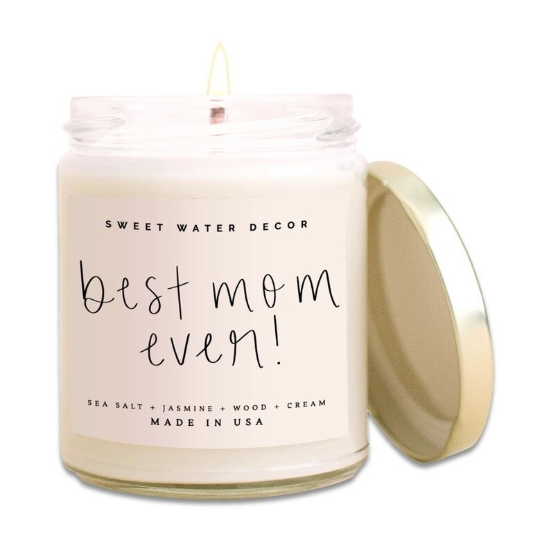 Best Mom Ever! Script Writing- Soy Candle 9oz Clear Jar