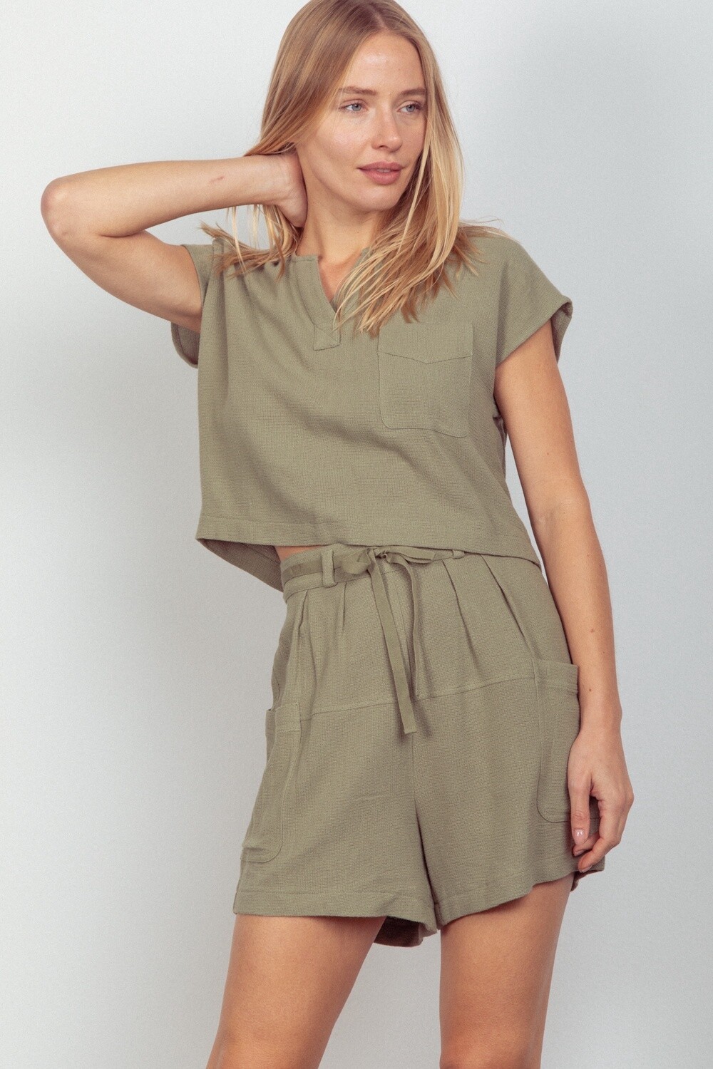 Katerina Short Set, Color: Sage, Size: Small