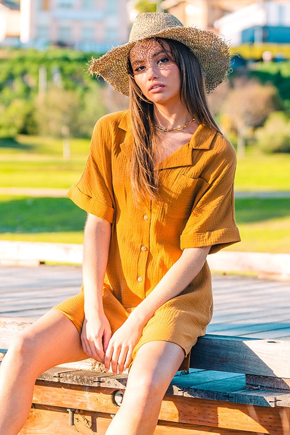 Natalia Everyday Dress, Color: Mustard, Size: Small