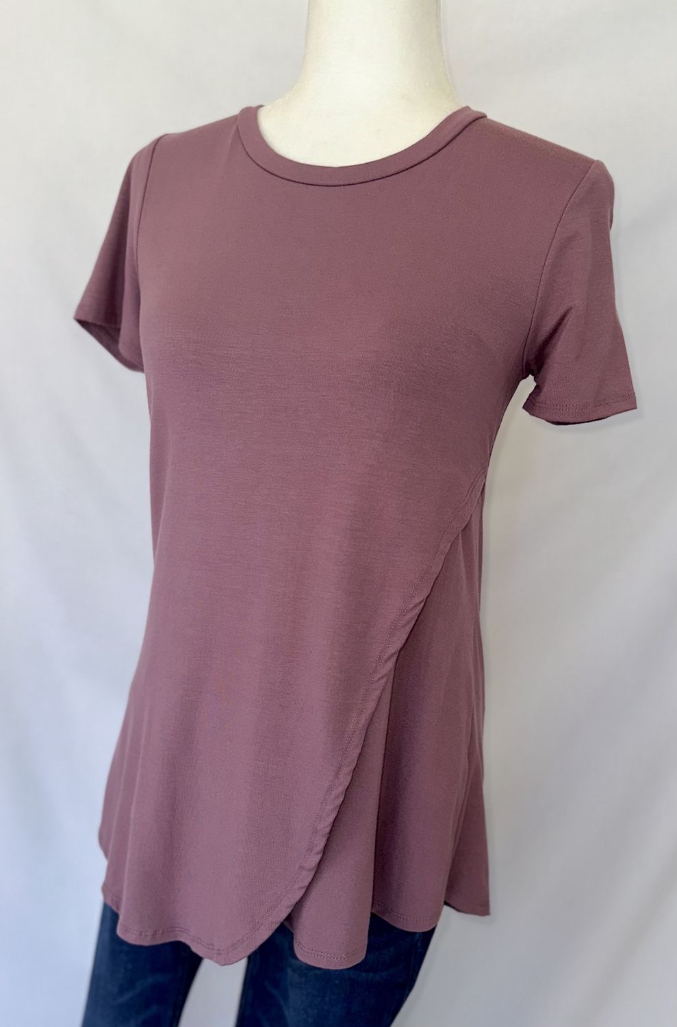 Allison Short Sleeve Nursing Top, Color: Purple, Size: Small