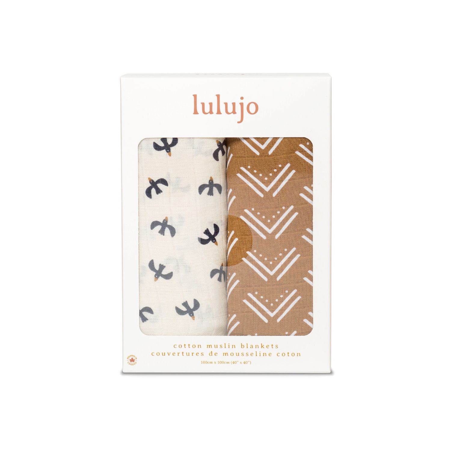 Ms. Mary Cotton Swaddles 2 Pack, Style: Mudcloth + Black Birds