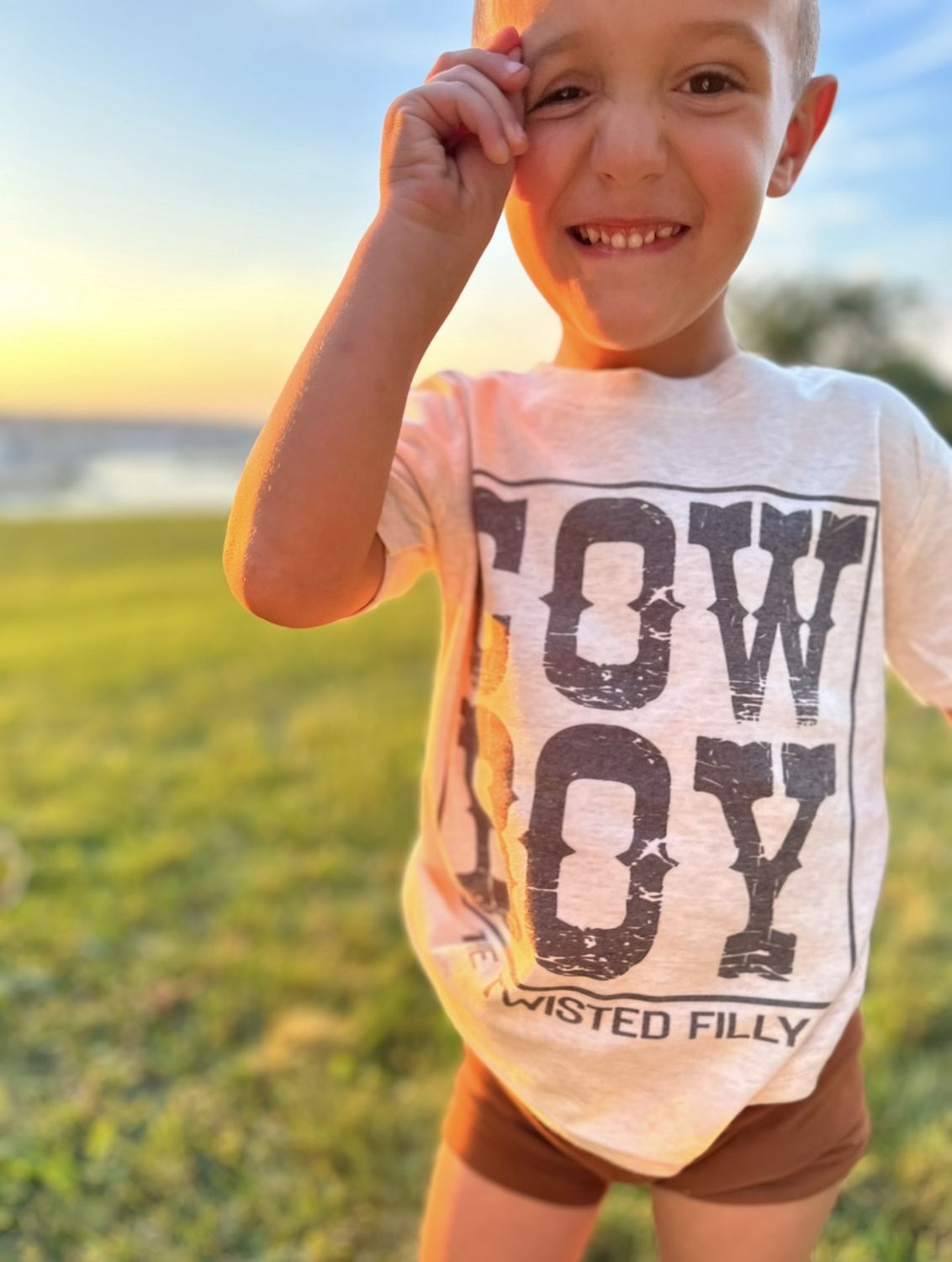 Cow Boy, Color: Oatmeal, Size: 0-3 mo.