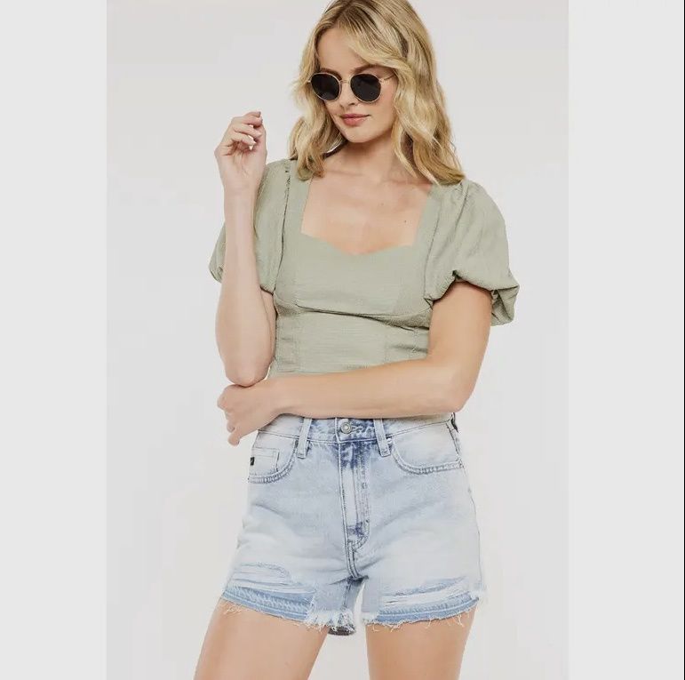 Call Me Lady Cut Offs, Color: Light Wash, Size: 1 (24)