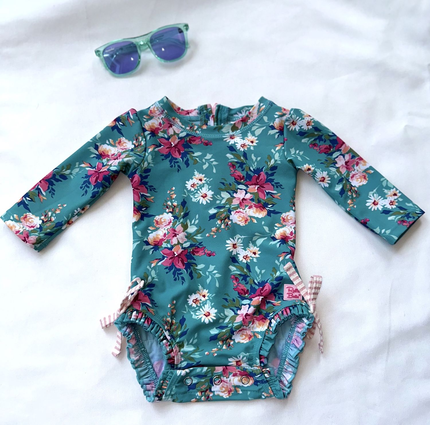 Sierra Swim Onesie, Color: Teal Floral, Size: 3-6M