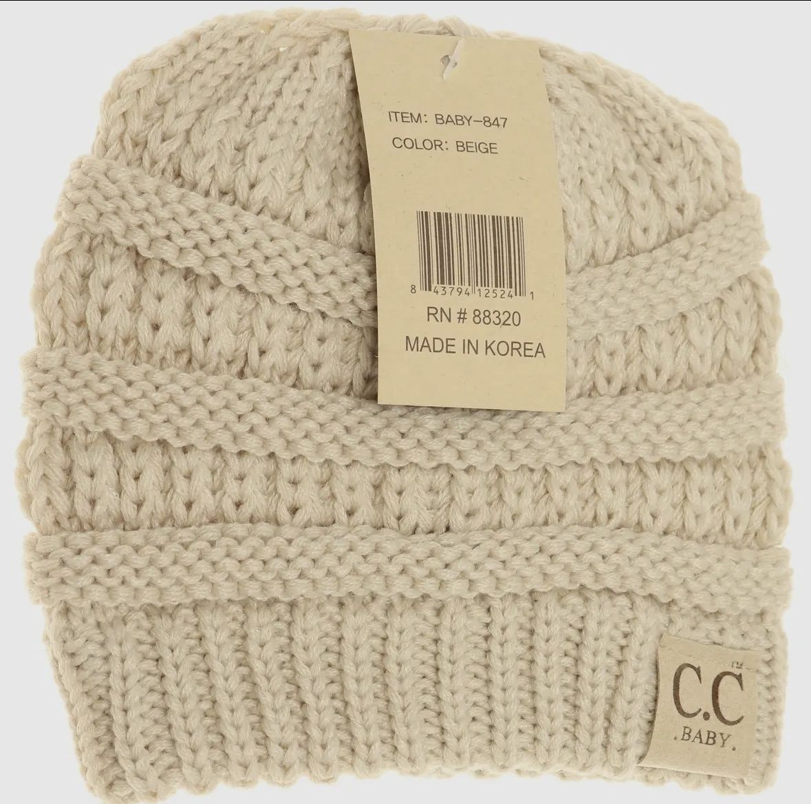 Baby Solid CC Beanie, Color: Beige