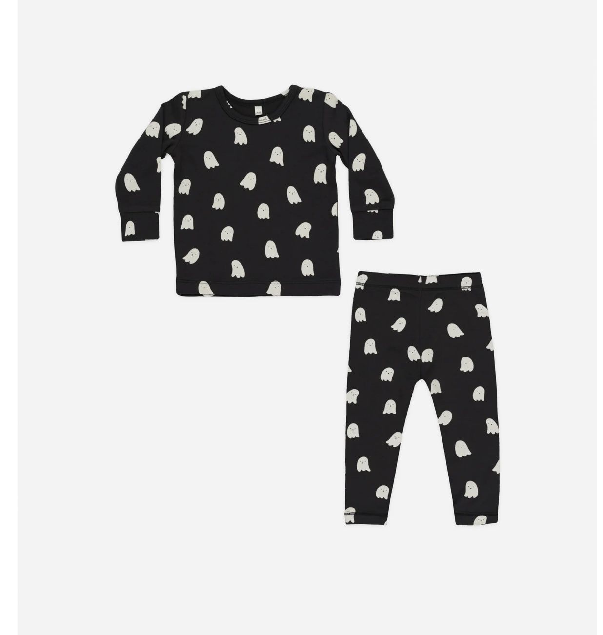Riley Bamboo Pajama Set, Color: Black Ghosts, Size: 0-3M