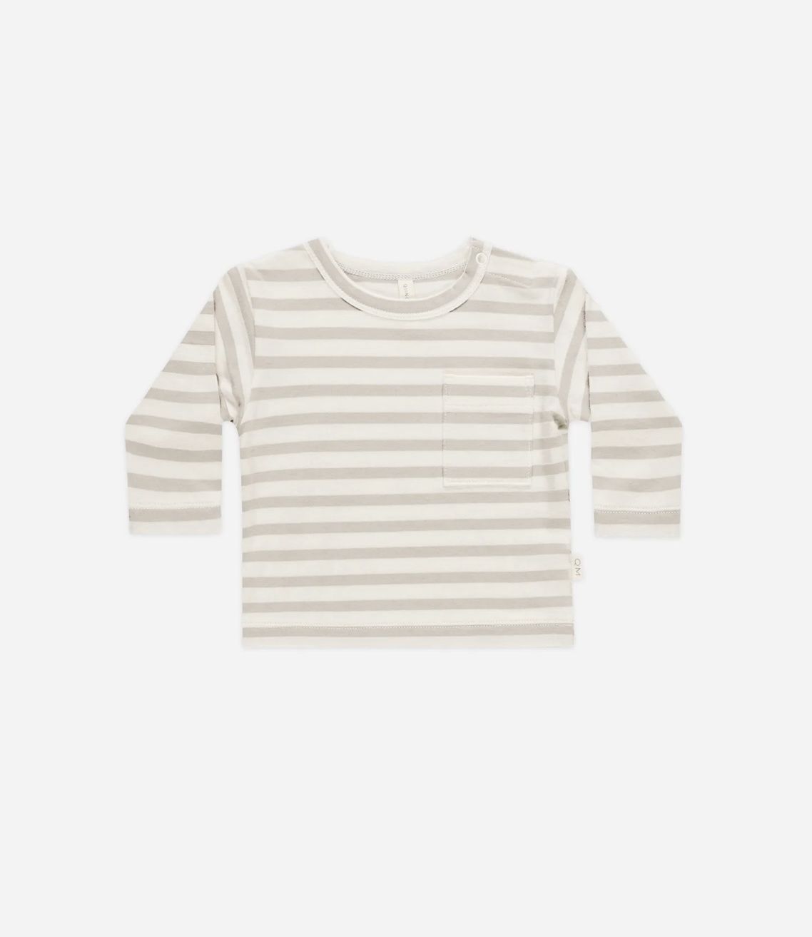 Mason Long Sleeve Tee, Color: Grey Stripes, Size: 0-3M