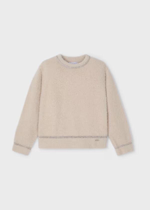 Faith Fuzzy Sweater, Color: Sand, Size: Size 2