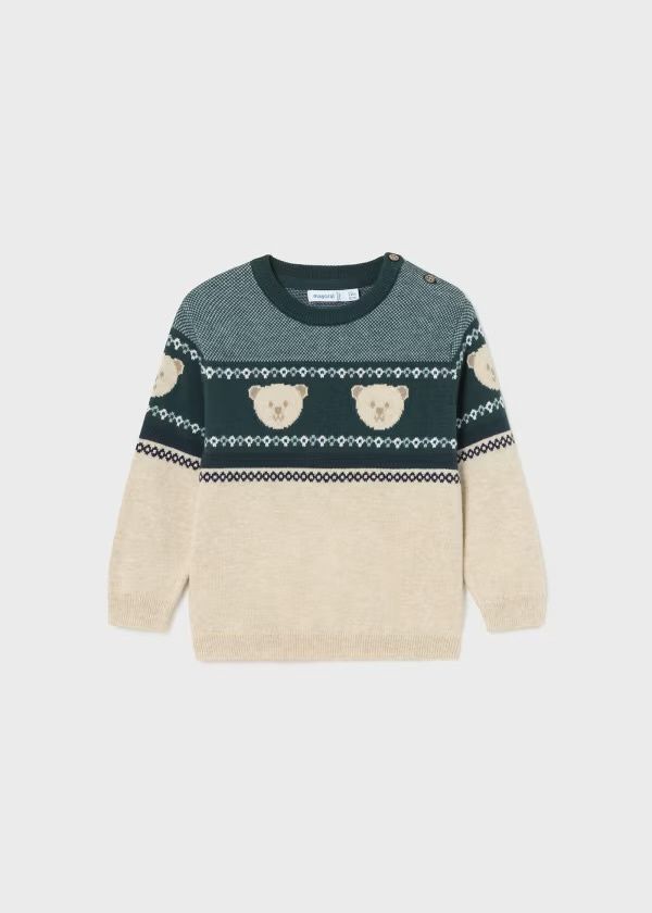 Griffin Bear Sweater, Color: Jade, Size: 6M