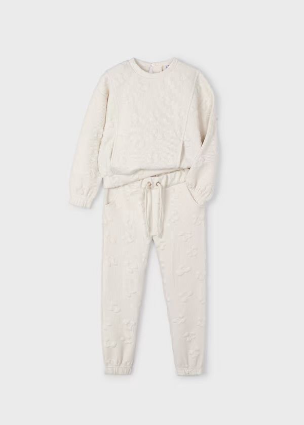 Laila Flower Tracksuit, Color: Cream, Size: 2
